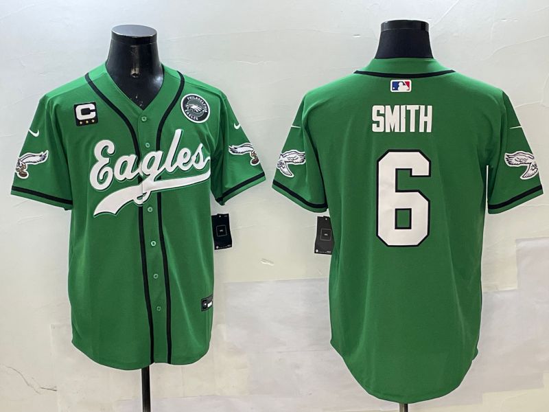 Men Philadelphia Eagles #6 Smith Green three generations Jointly Name 2025 Nike Limited NFL Jersey style 20